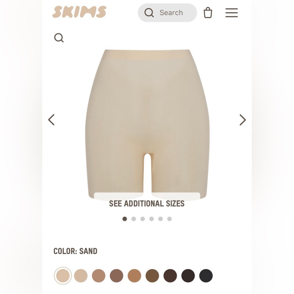 SKIMS SHEER SCULPT LOW BACK SHORT SIZE SMALL